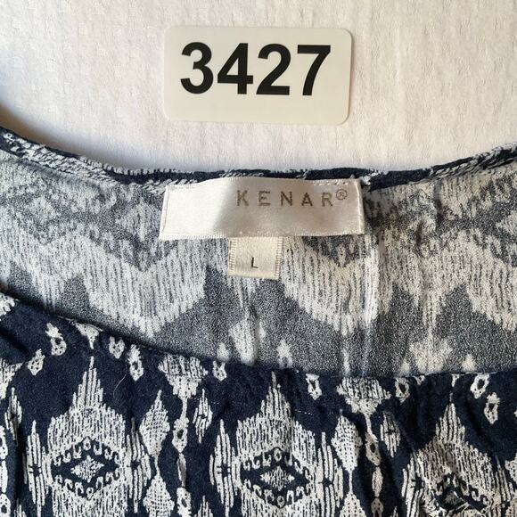 Kenar Women Sleeveless Rayon Summer Blouse size L, Black & Gray - Picture 5 of 7